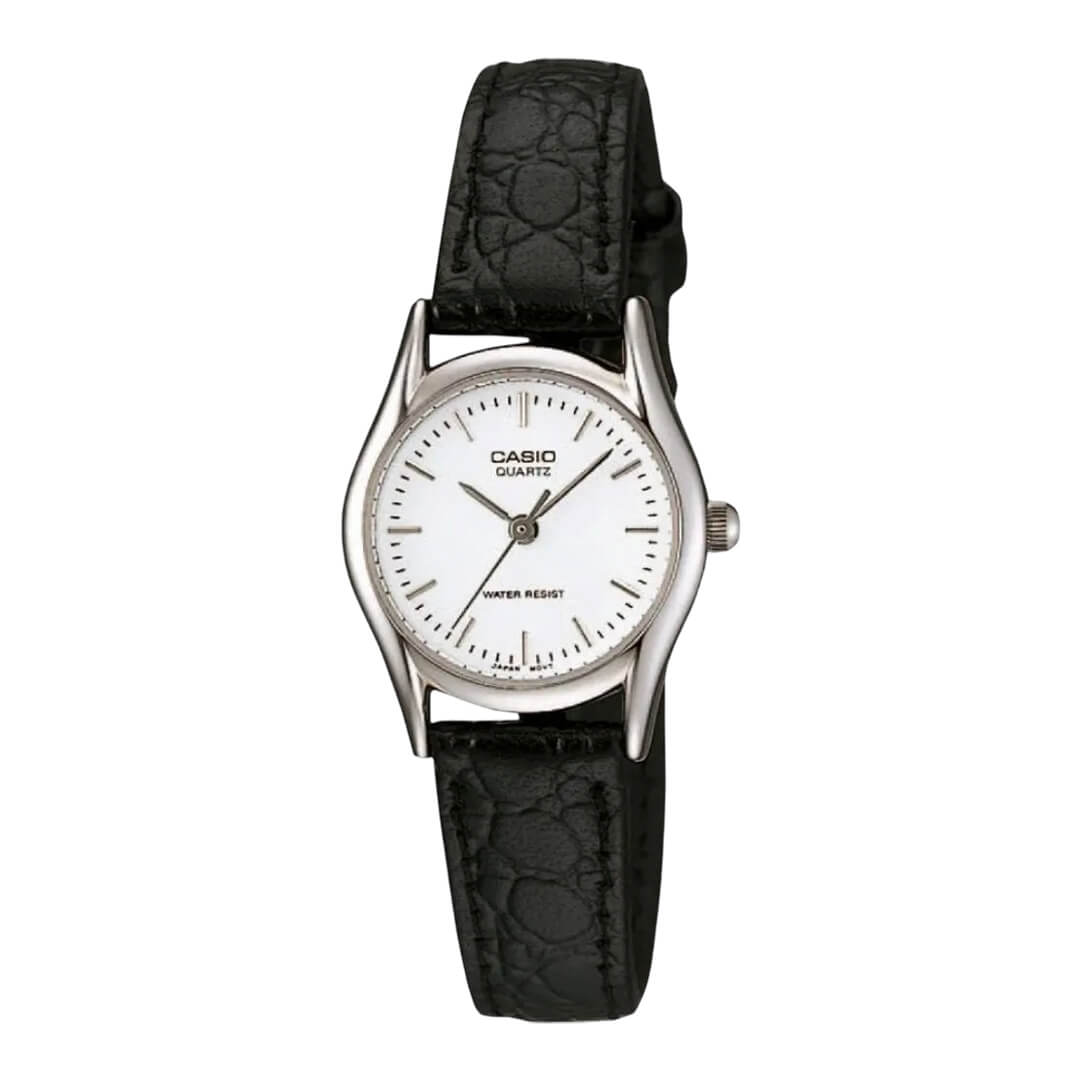RELOJ CASIO LTP-1094E-7A MUJER CUERO NEGRO - 1