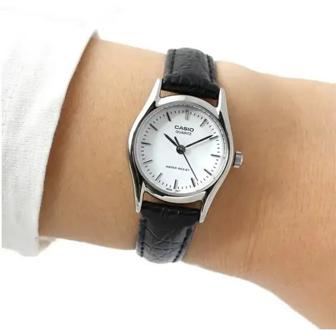RELOJ CASIO LTP-1094E-7A MUJER CUERO NEGRO - 3
