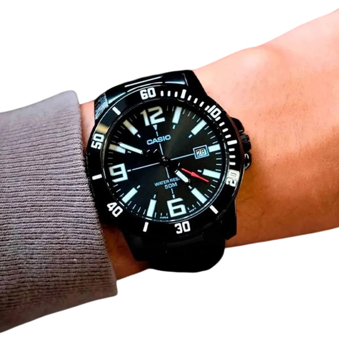 RELOJ CASIO MTP-VD01B-1BVUDF HOMBRE ACERO NEGRO - 3