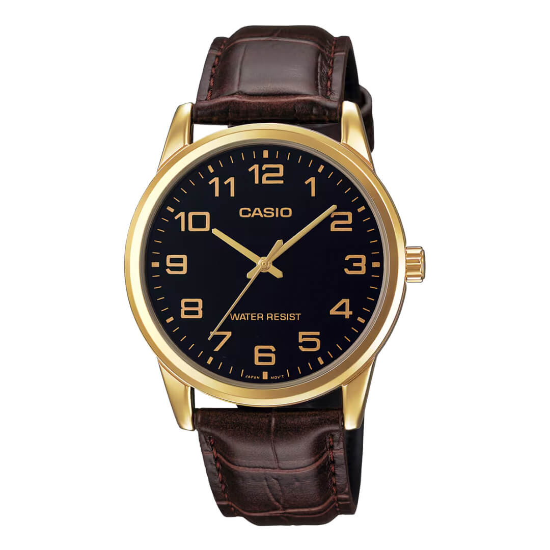 RELOJ CASIO MTP-V001GL-1B HOMBRE CUERO MARRÓN - 1