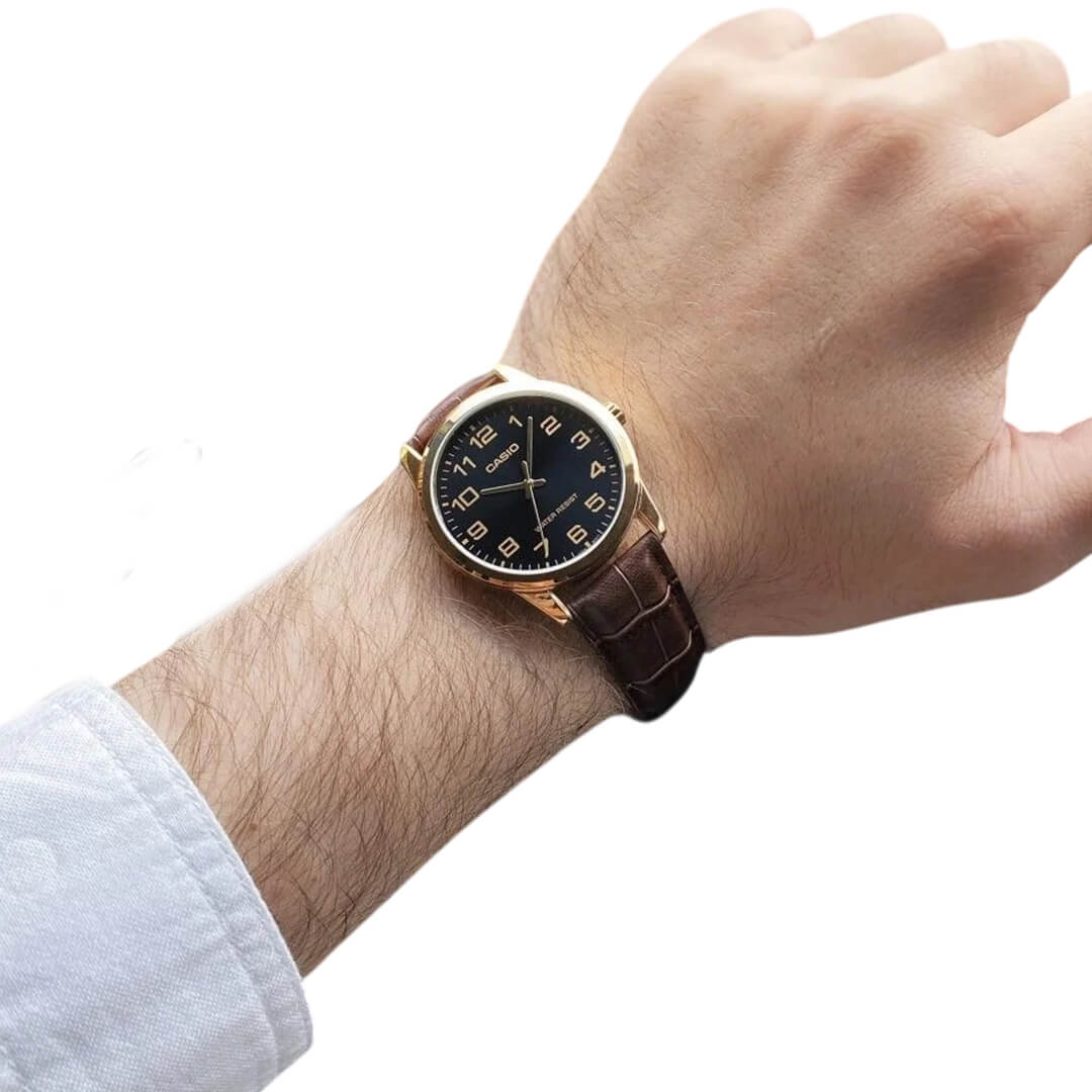 RELOJ CASIO MTP-V001GL-1B HOMBRE CUERO MARRÓN - 4