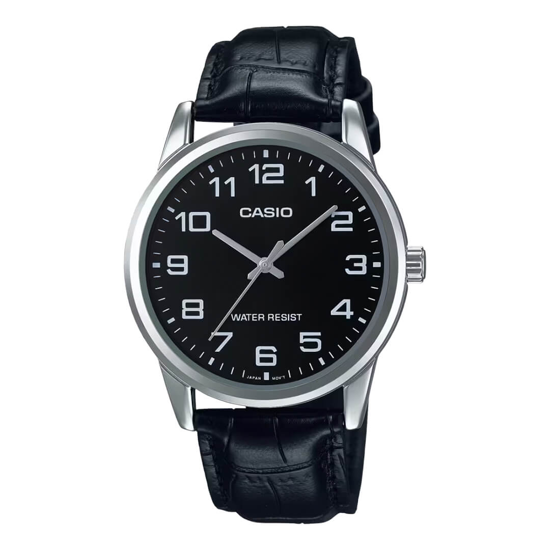 RELOJ CASIO MTP-V001L-1B HOMBRE CUERO NEGRO - 1