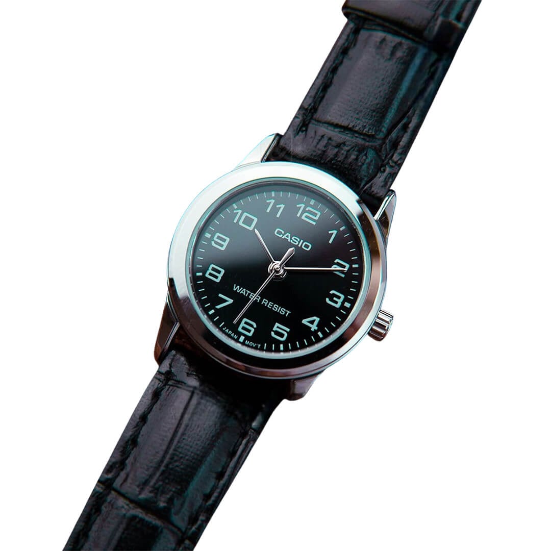 RELOJ CASIO MTP-V001L-1B HOMBRE CUERO NEGRO - 3