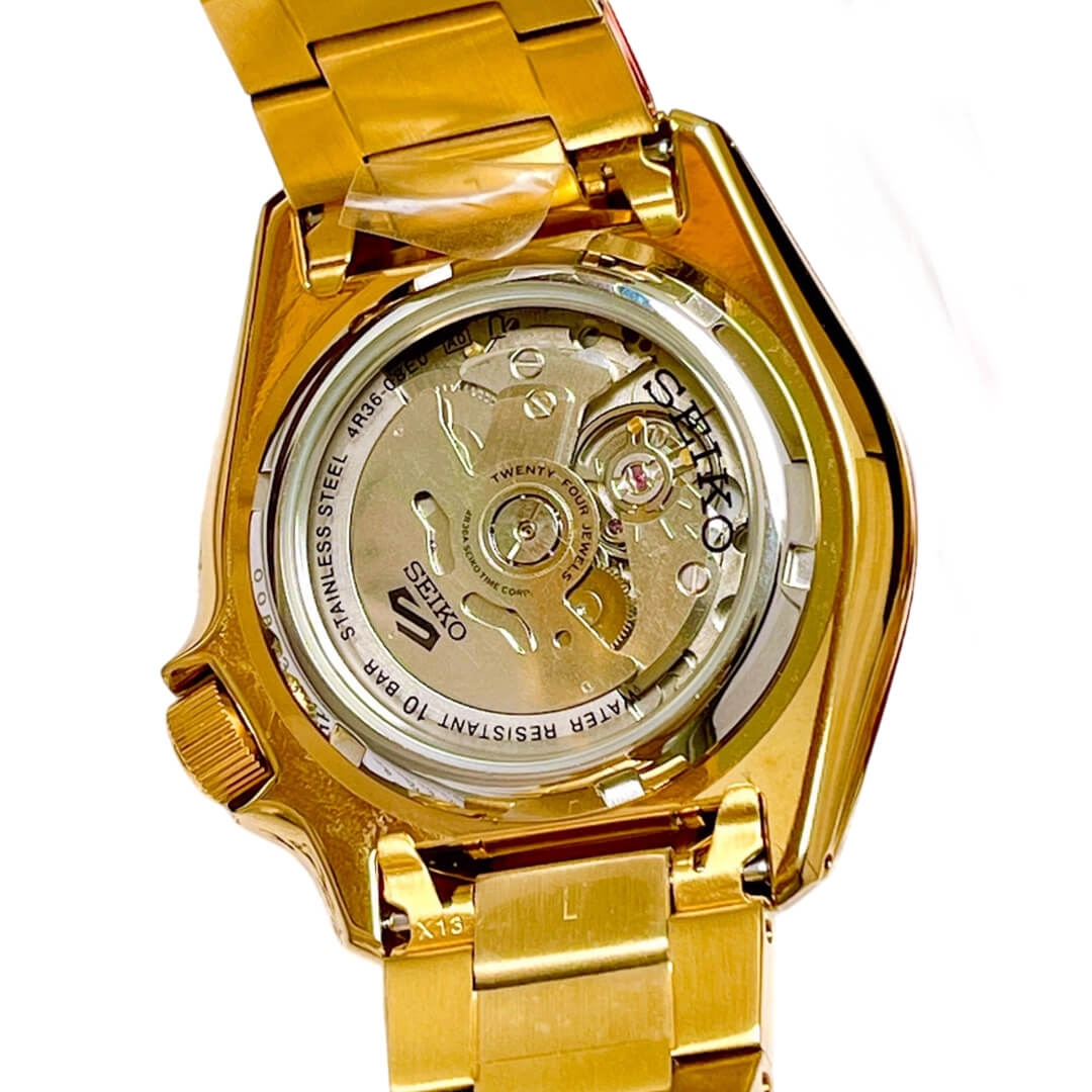 RELOJ SEIKO 5 SPORTS SRPE74 HOMBRE AUTOMÁTICO DORADO - 4