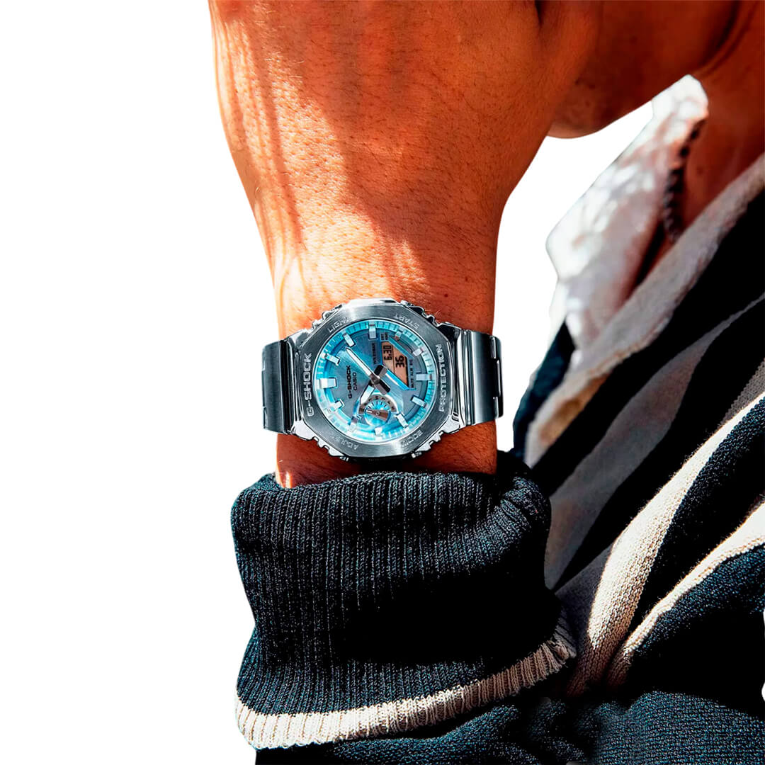 RELOJ G SHOCK GM-2110D-2A HOMBRE ACERO PLATEADO - 4