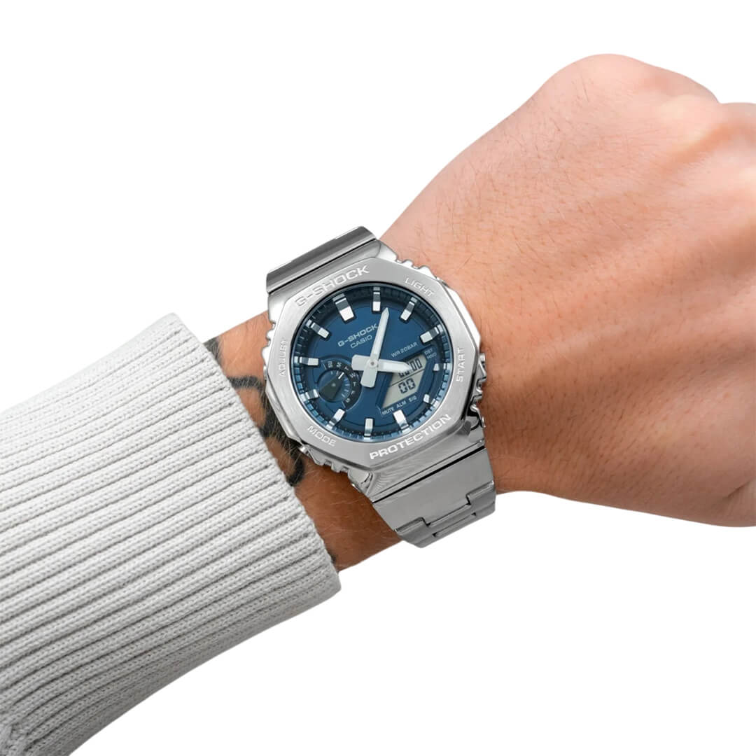 RELOJ G-SHOCK GM-2110D-2B HOMBRE ACERO PLATEADO - 4