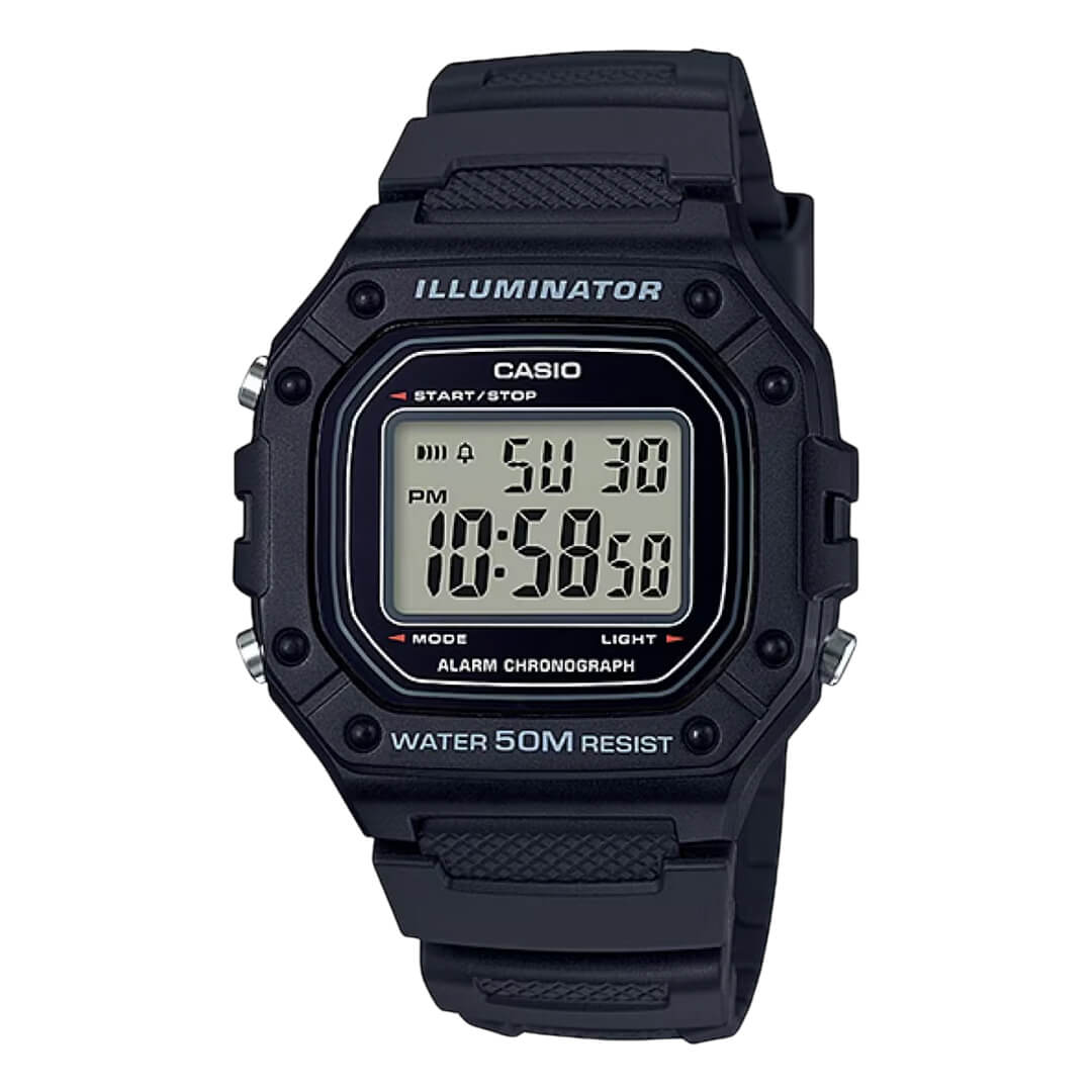 RELOJ CASIO W-218H-1A HOMBRE RESINA NEGRO - 1