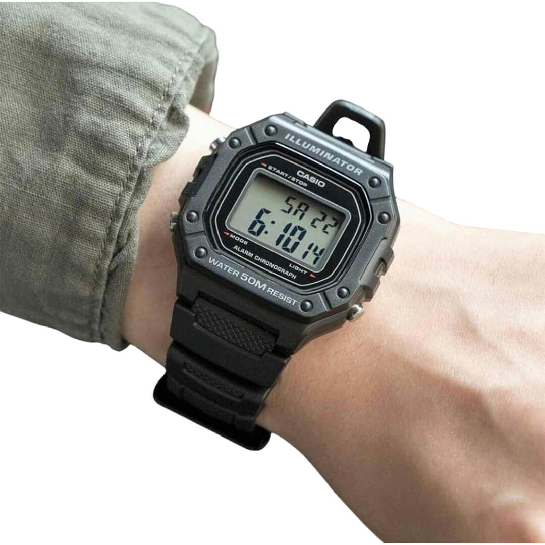 RELOJ CASIO W-218H-1A HOMBRE RESINA NEGRO - 4