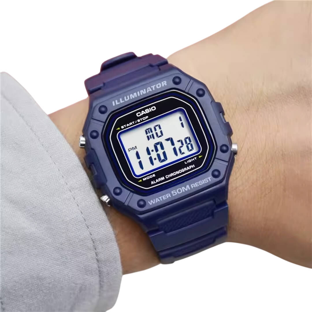 RELOJ CASIO W-218H-2A HOMBRE RESINA AZUL - 4