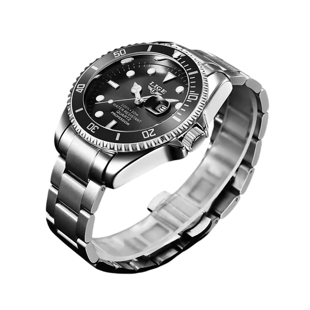 RELOJ LIGE LIG-2 HOMBRE ACERO NEGRO - 2