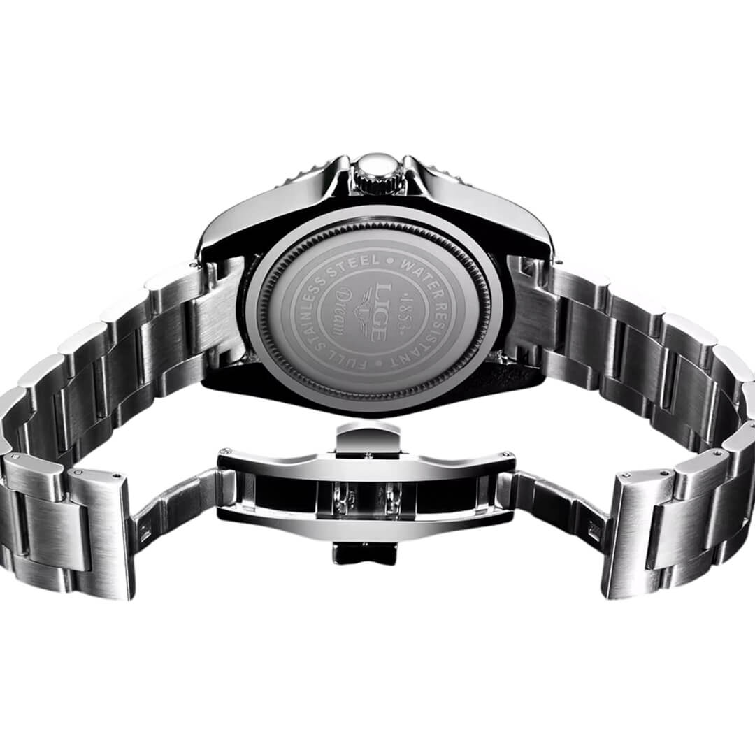 RELOJ LIGE LIG-2 HOMBRE ACERO NEGRO - 3