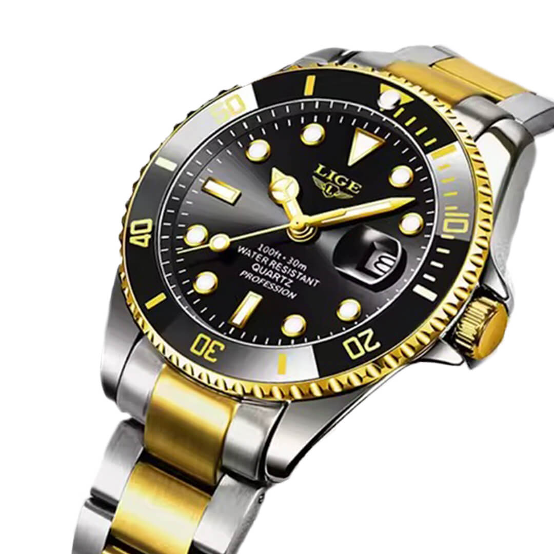 RELOJ LIGE LIG-5 HOMBRE ACERO NEGRO - 2