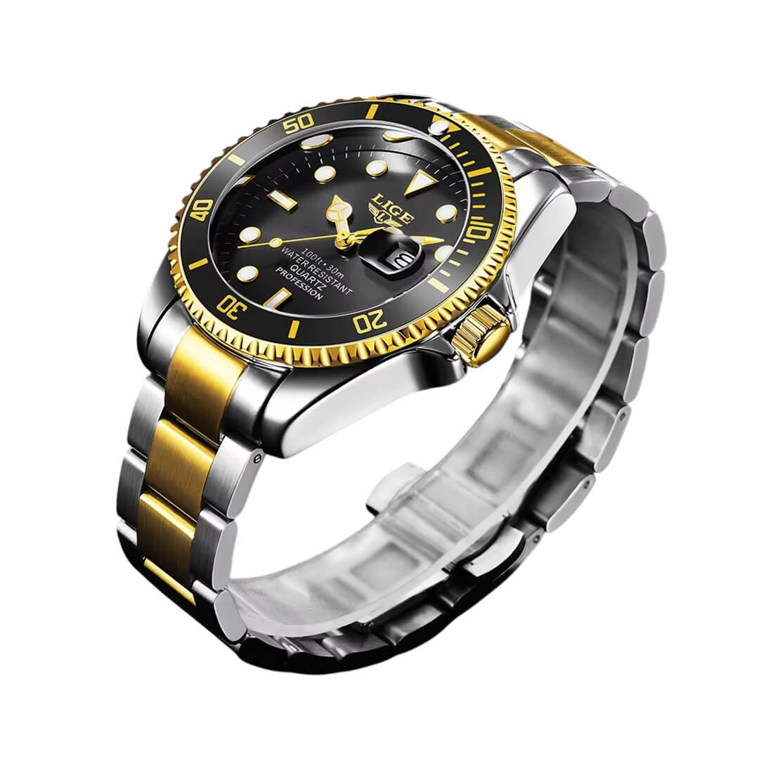RELOJ LIGE LIG-5 HOMBRE ACERO NEGRO - 3