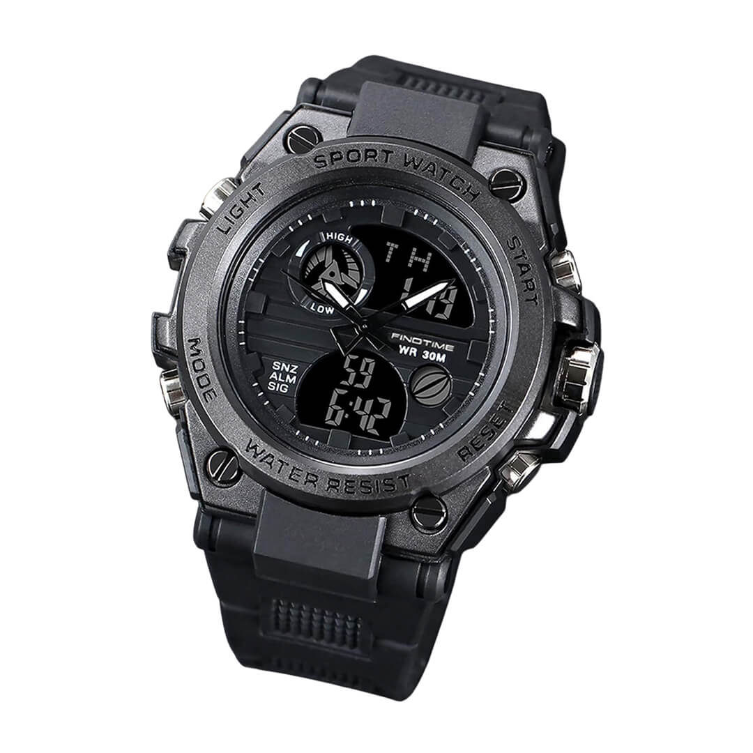 RELOJ SANDA MILITAR SAN-1 HOMBRE DEPORTIVO NEGRO - 2
