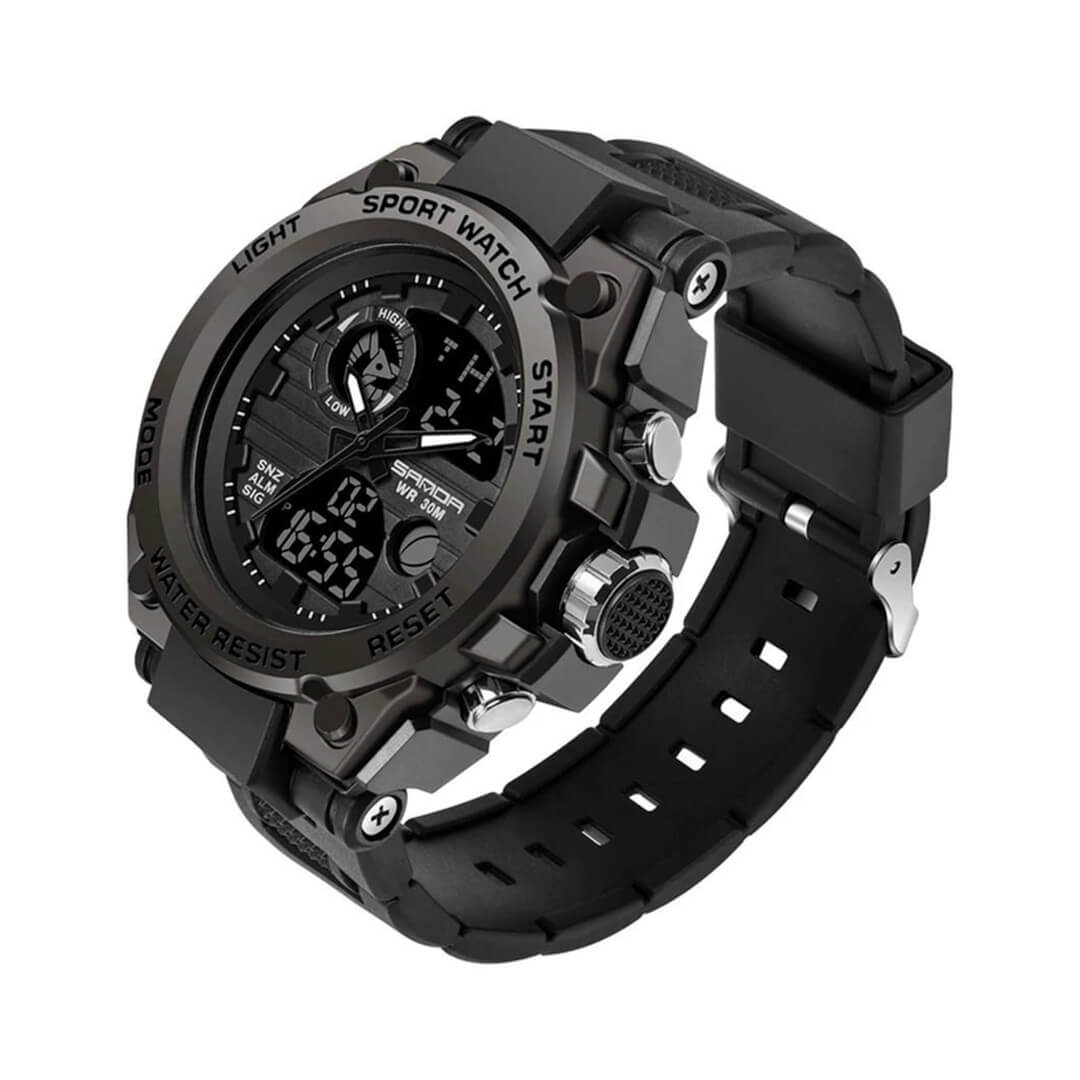 RELOJ SANDA MILITAR SAN-1 HOMBRE DEPORTIVO NEGRO - 3