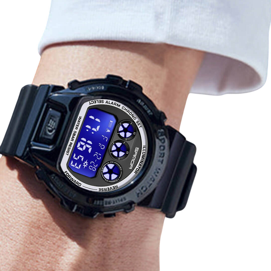 RELOJ SANDA SAN-11 HOMBRE DEPORTIVO NEGRO - 3