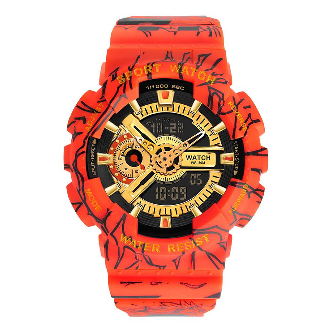 RELOJ SANDA SAN-12 HOMBRE DRAGON BALL NARANJA - 1