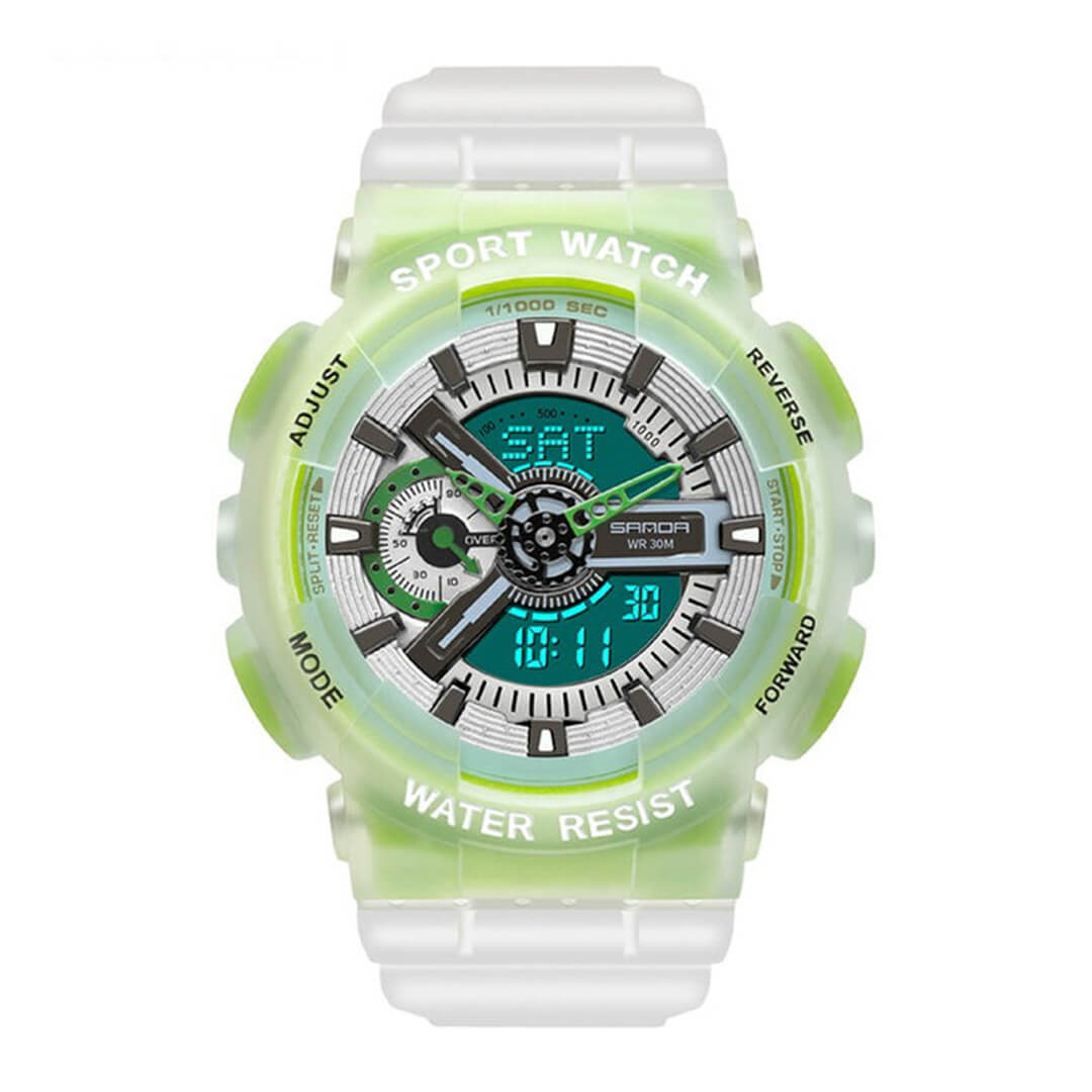 RELOJ SANDA SAN-16 HOMBRE DEPORTIVO VERDE NEÓN - 1