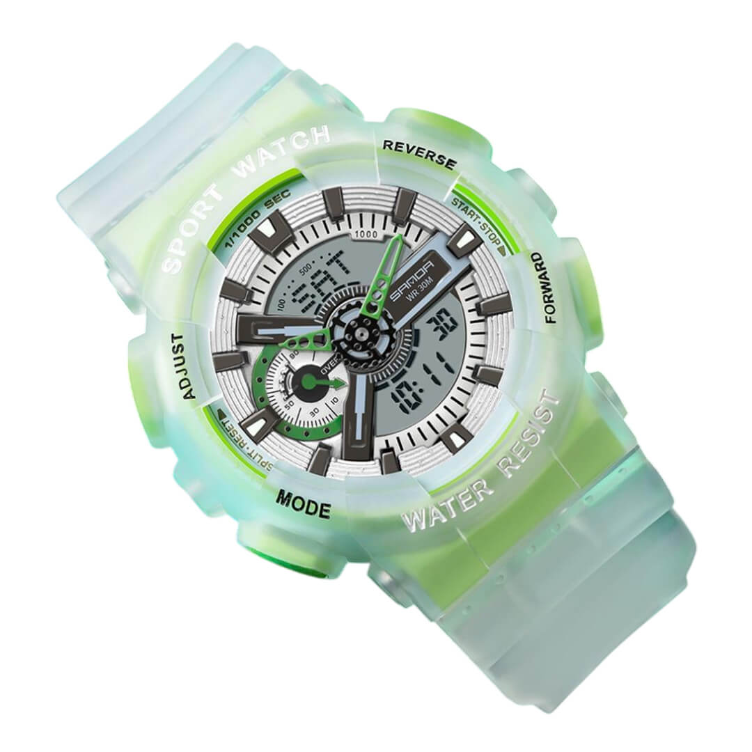 RELOJ SANDA SAN-16 HOMBRE DEPORTIVO VERDE NEÓN - 2