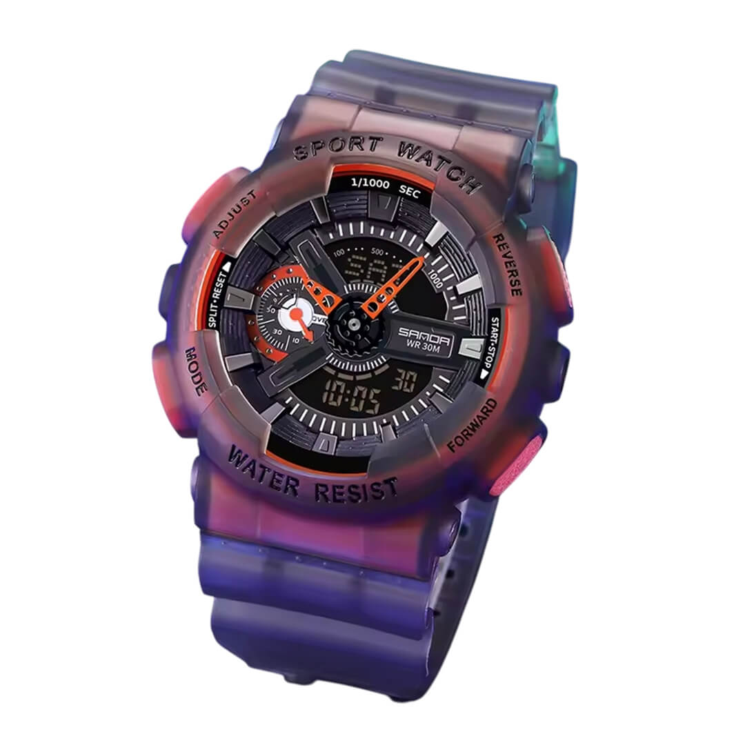 RELOJ SANDA SAN-17 HOMBRE DEPORTIVO GRIS Y NARANJA - 2