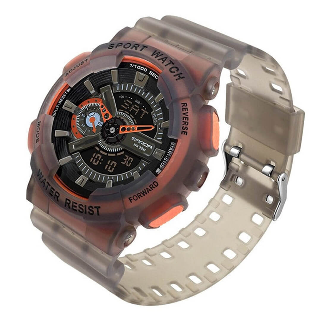 RELOJ SANDA SAN-17 HOMBRE DEPORTIVO GRIS Y NARANJA - 3