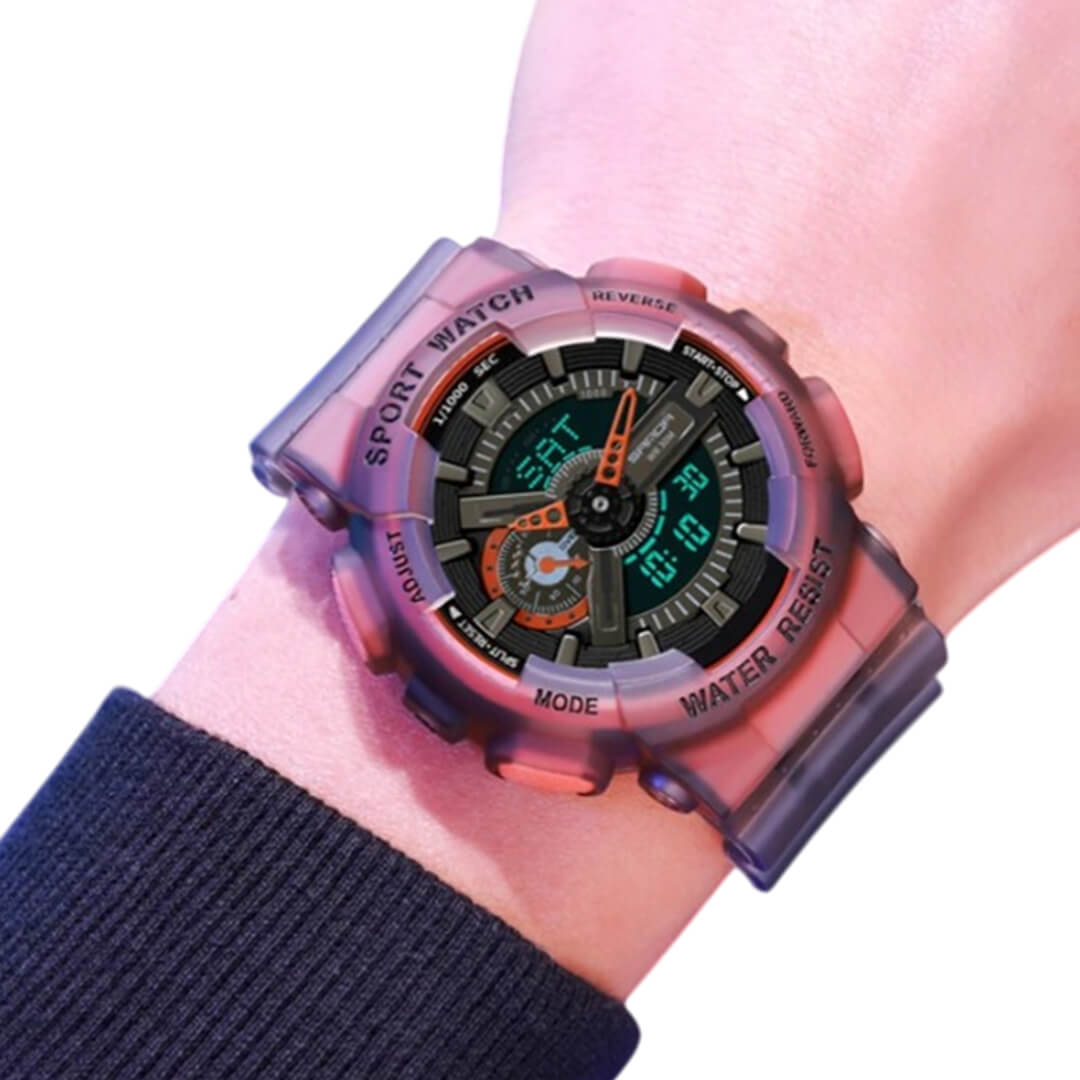 RELOJ SANDA SAN-17 HOMBRE DEPORTIVO GRIS Y NARANJA - 4
