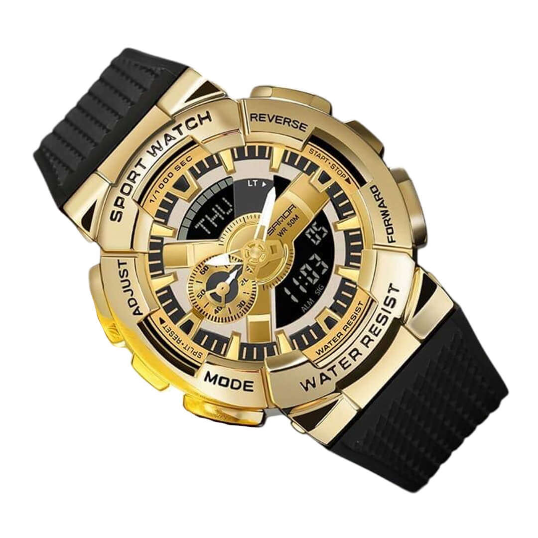 RELOJ SANDA SAN-21 HOMBRE DEPORTIVO DORADO - 2