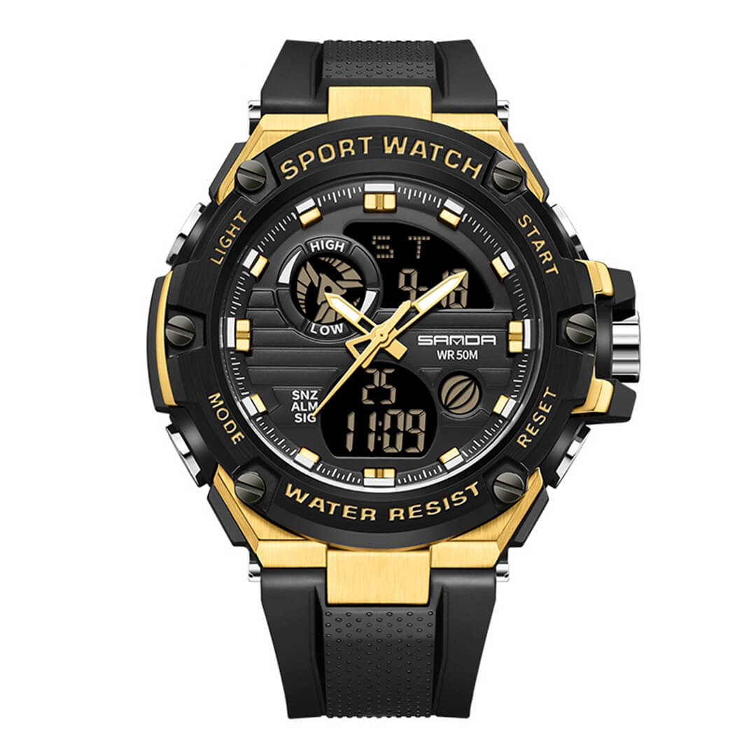 RELOJ SANDA SAN-23 HOMBRE DEPORTIVO DORADO - 1
