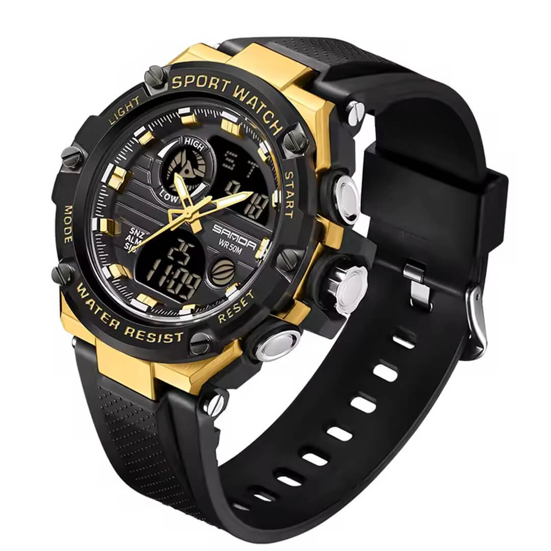 RELOJ SANDA SAN-23 HOMBRE DEPORTIVO DORADO - 2