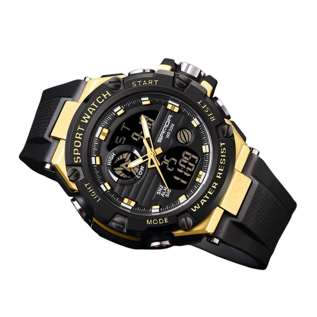 RELOJ SANDA SAN-23 HOMBRE DEPORTIVO DORADO - 3