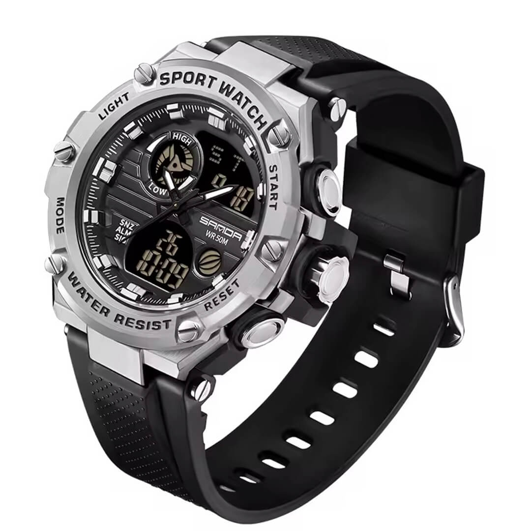 RELOJ SANDA SAN-24 HOMBRE DEPORTIVO NEGRO - 2