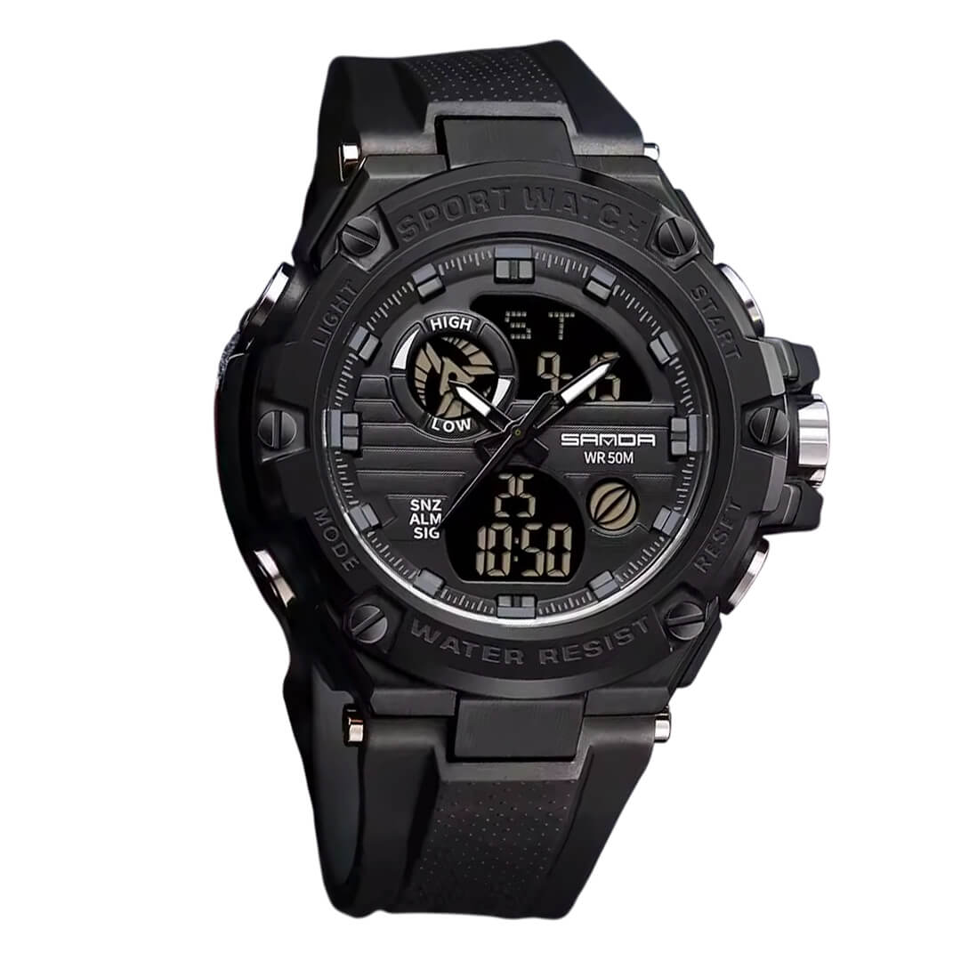 RELOJ SANDA SAN-25 HOMBRE DEPORTIVO NEGRO - 1