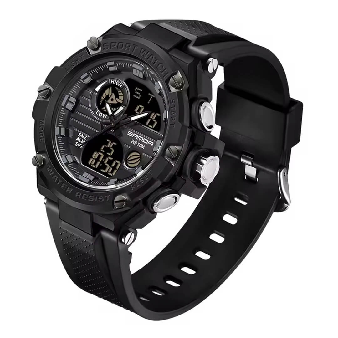 RELOJ SANDA SAN-25 HOMBRE DEPORTIVO NEGRO - 2