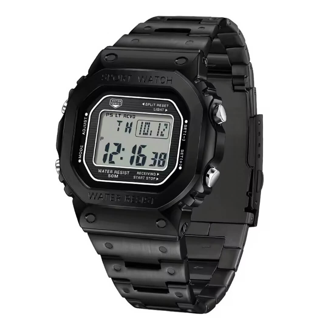RELOJ SANDA SAN-27 HOMBRE ACERO NEGRO - 1
