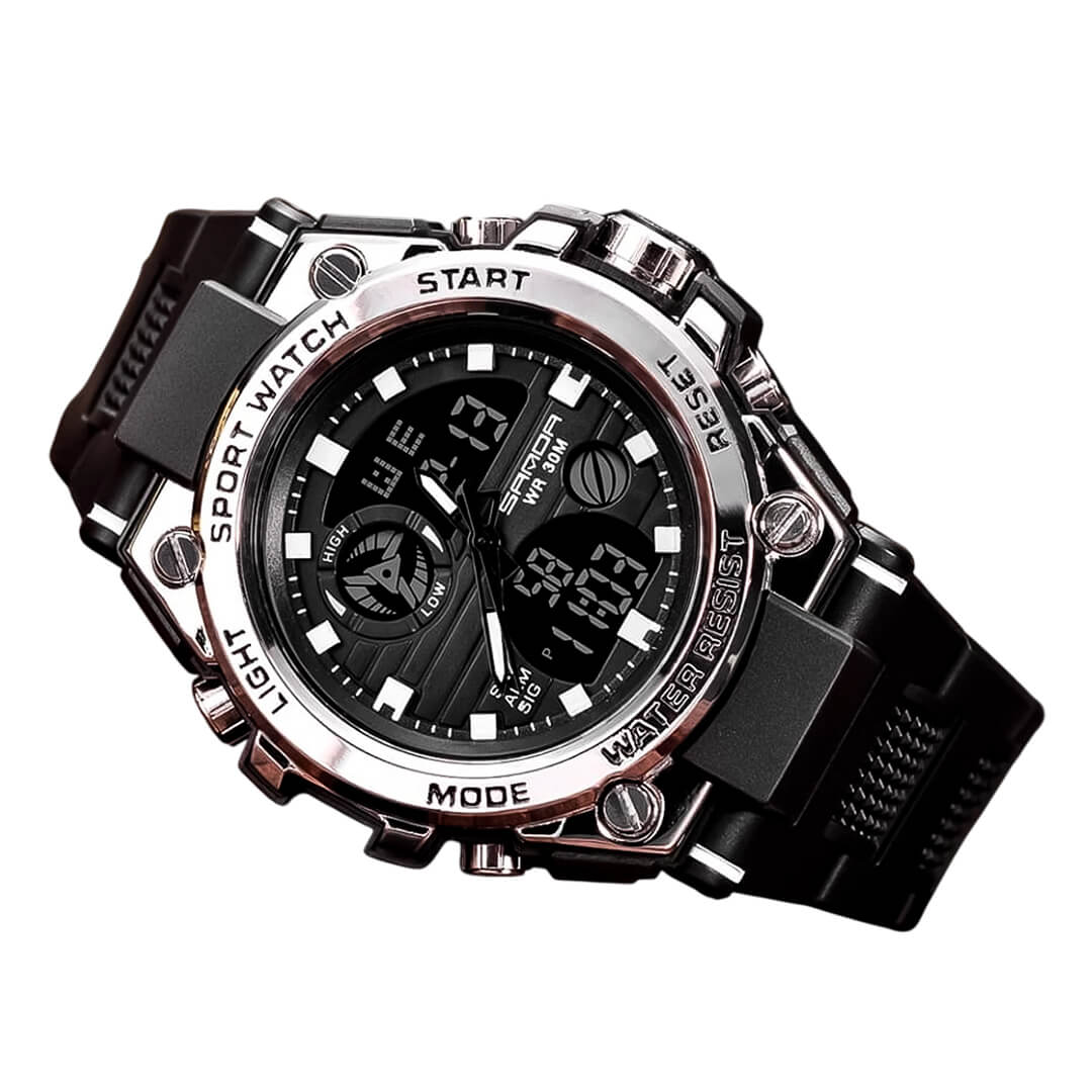 RELOJ SANDA MILITAR SAN-2 HOMBRE DEPORTIVO NEGRO - 3