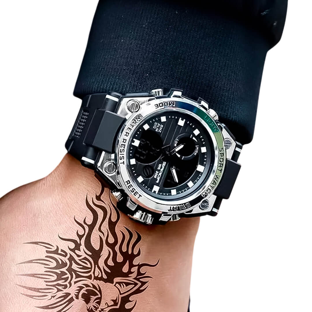 RELOJ SANDA MILITAR SAN-2 HOMBRE DEPORTIVO NEGRO - 4