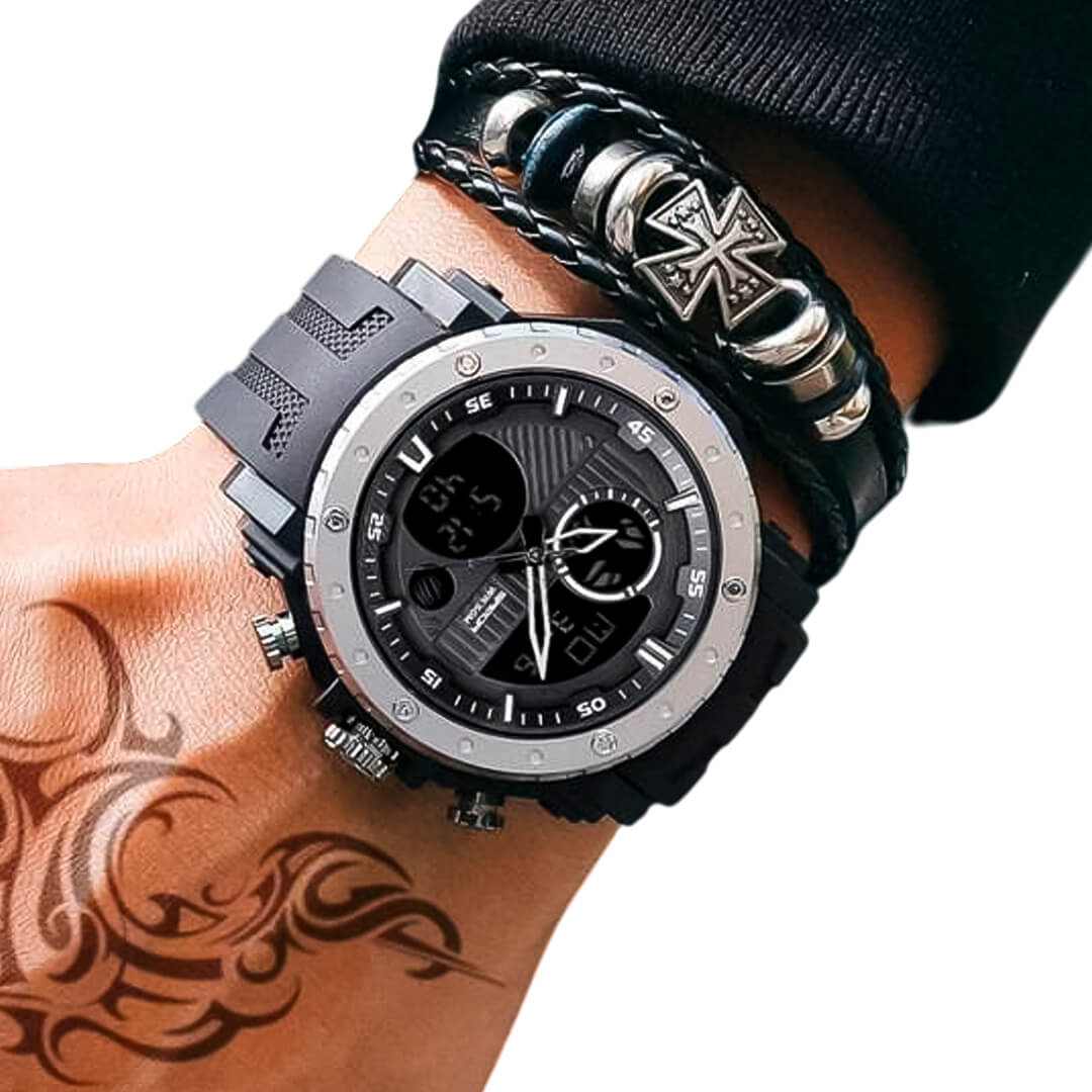 RELOJ SANDA SAN-5 HOMBRE DEPORTIVO NEGRO - 4