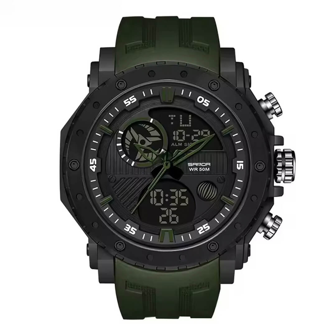 RELOJ SANDA SAN-6 HOMBRE DEPORTIVO VERDE - 1