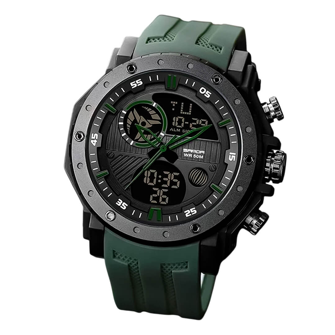 RELOJ SANDA SAN-6 HOMBRE DEPORTIVO VERDE - 2