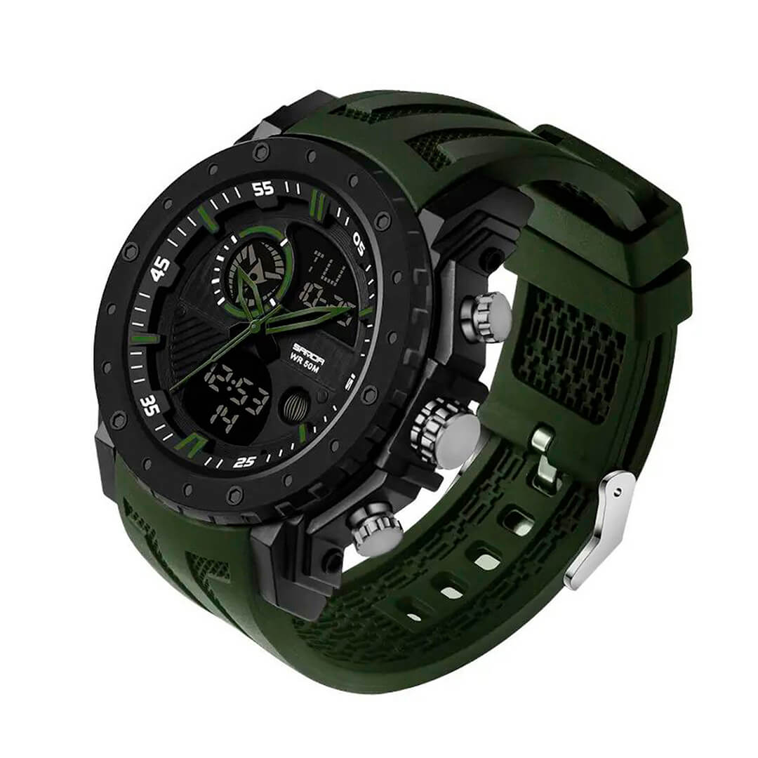 RELOJ SANDA SAN-6 HOMBRE DEPORTIVO VERDE - 3