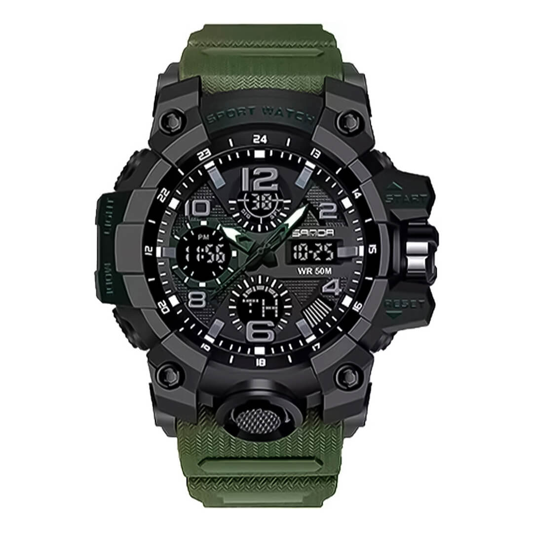 RELOJ SANDA SAN-7 HOMBRE DEPORTIVO VERDE - 1