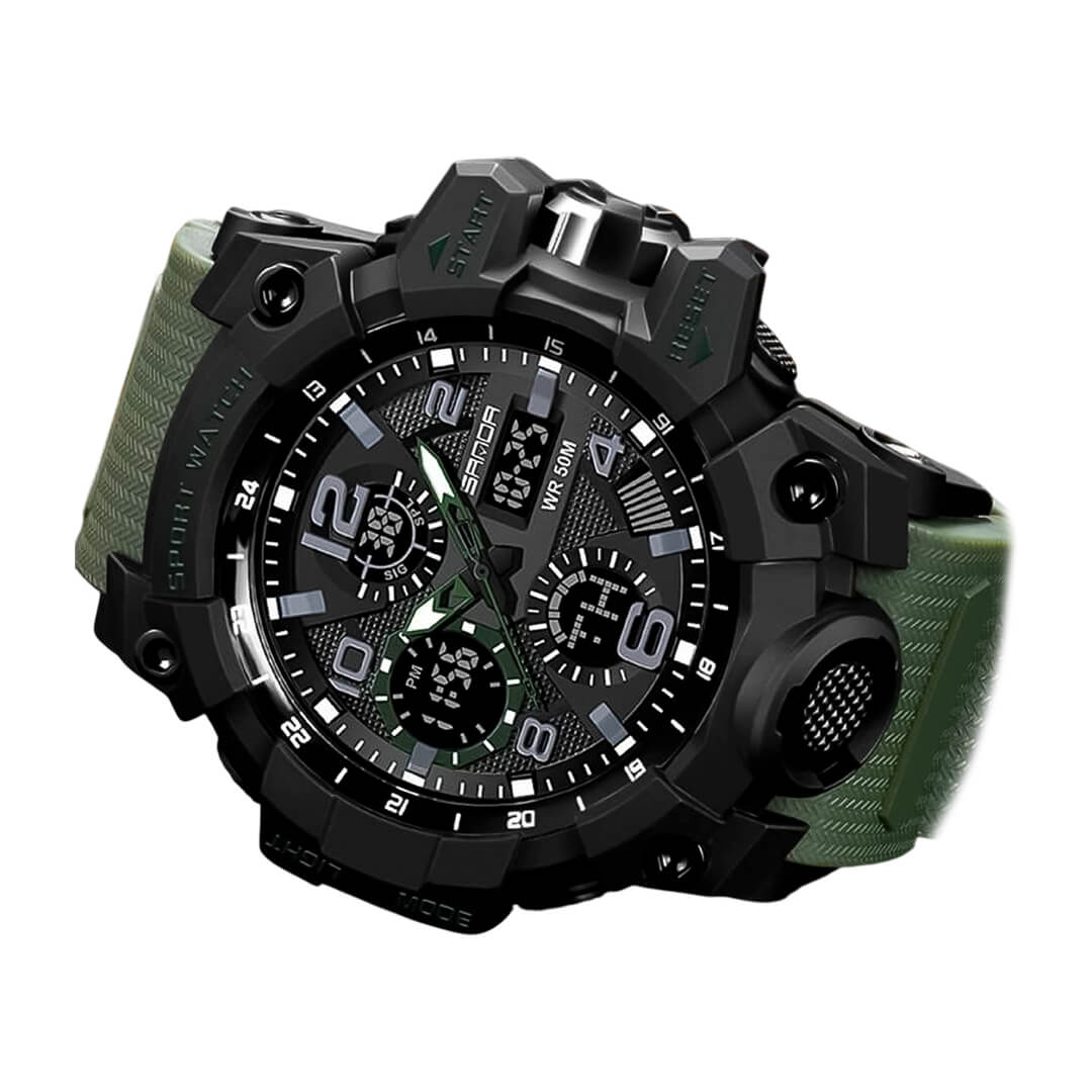 RELOJ SANDA SAN-7 HOMBRE DEPORTIVO VERDE - 3