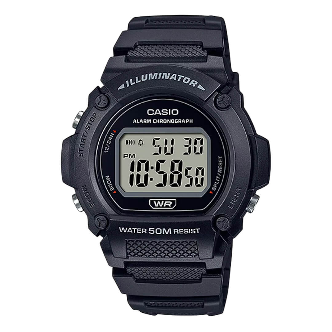 RELOJ CASIO W-219H-1A HOMBRE RESINA NEGRO - 1