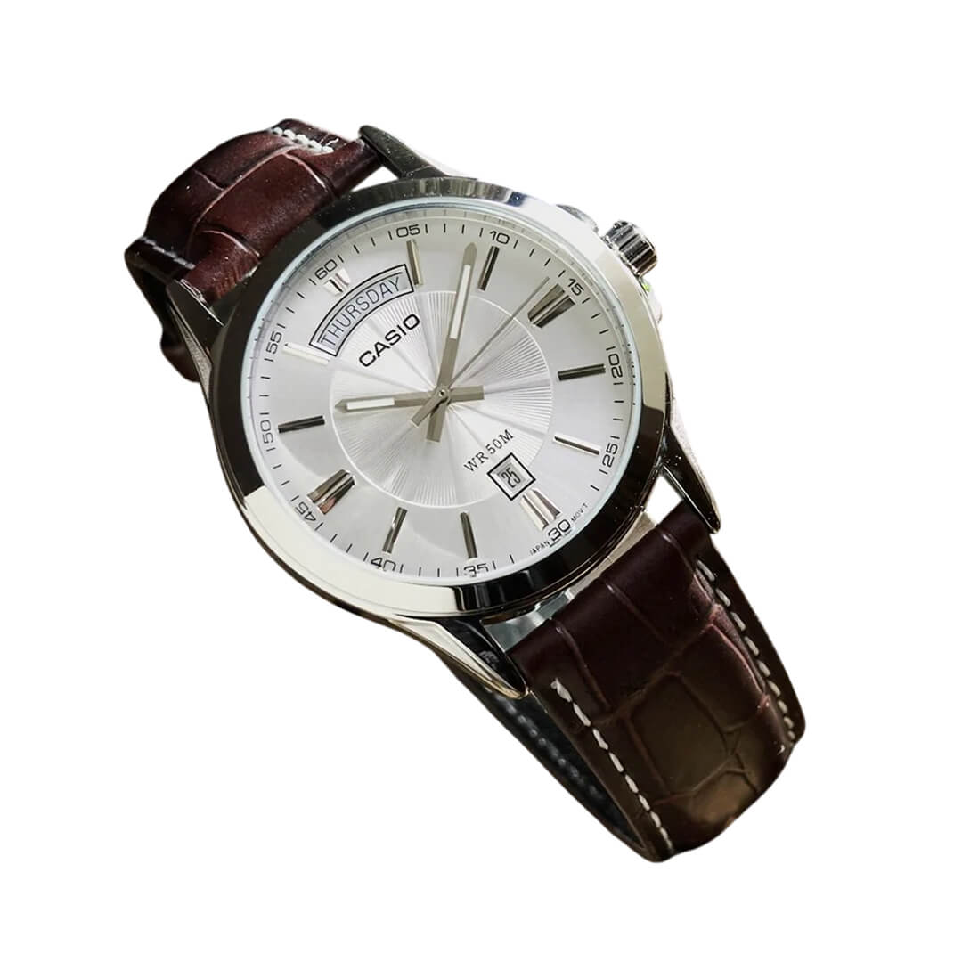 RELOJ CASIO MTP-1381L-7A HOMBRE CUERO MARRÓN - 2