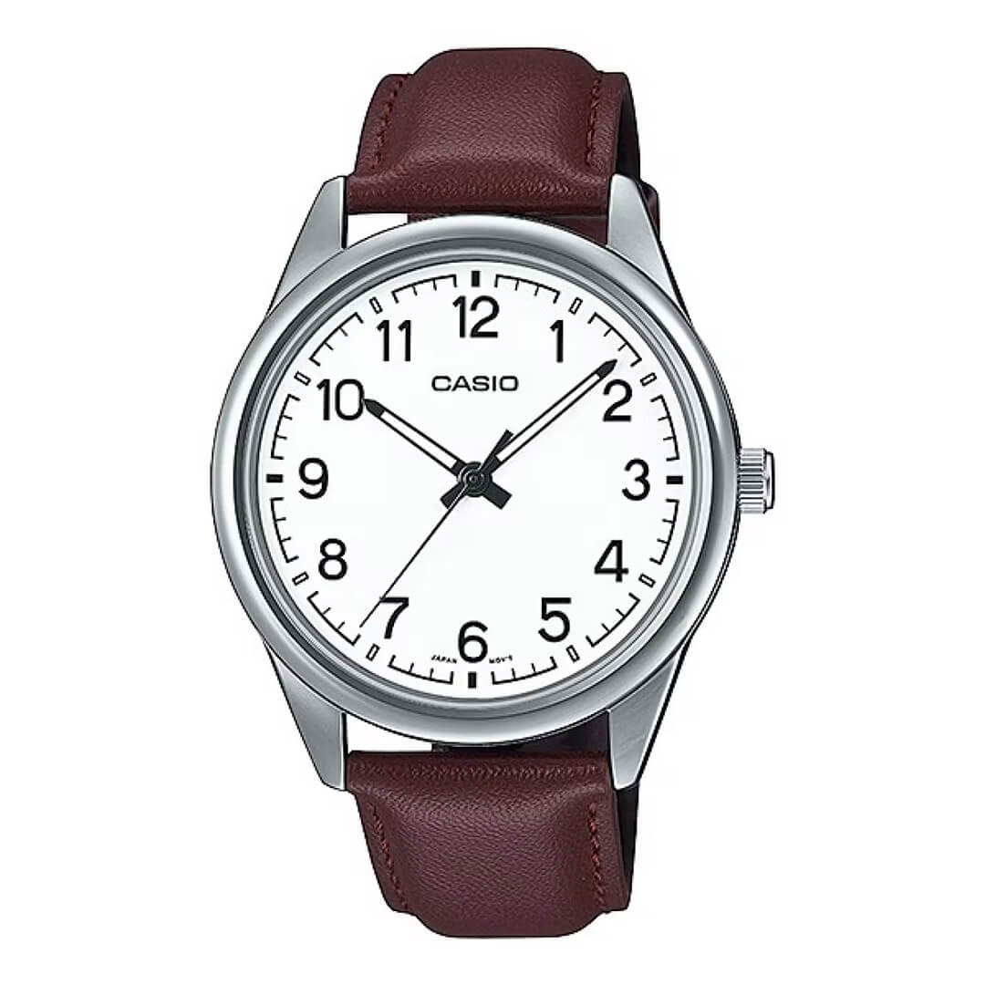 RELOJ CASIO MTP-V005L-7B4 CUERO MARRÓN - 1