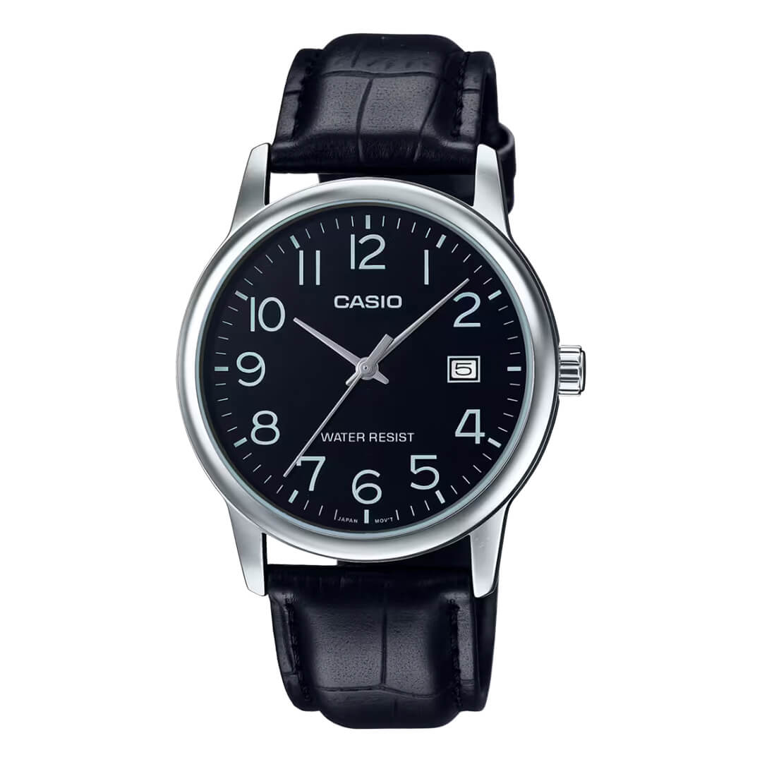RELOJ CASIO MTP-V002L-1BU HOMBRE CUERO NEGRO - 1