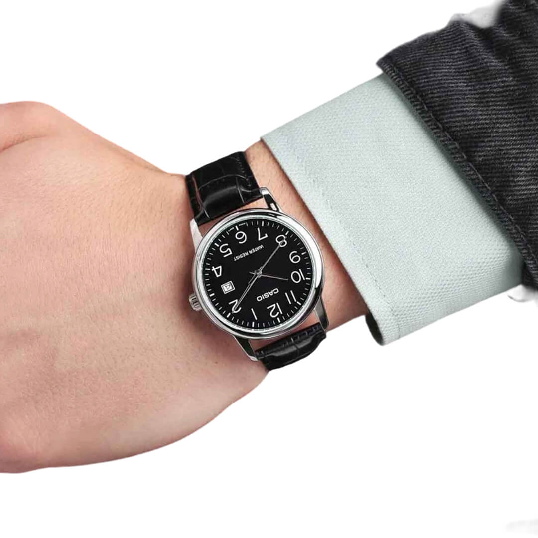 RELOJ CASIO MTP-V002L-1BU HOMBRE CUERO NEGRO - 3