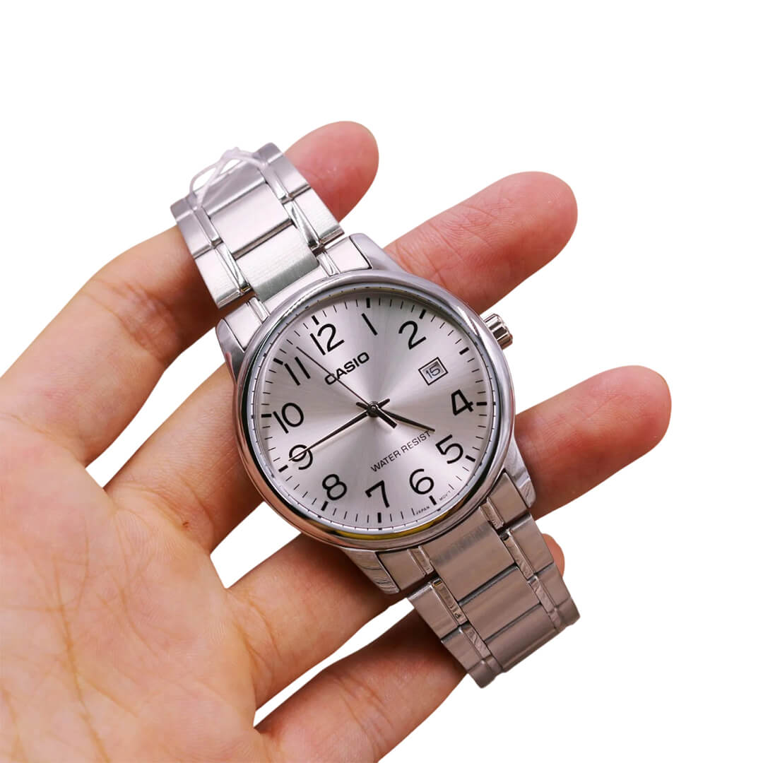 RELOJ CASIO MTP-V002D-7BU HOMBRE ACERO PLATEADO - 4