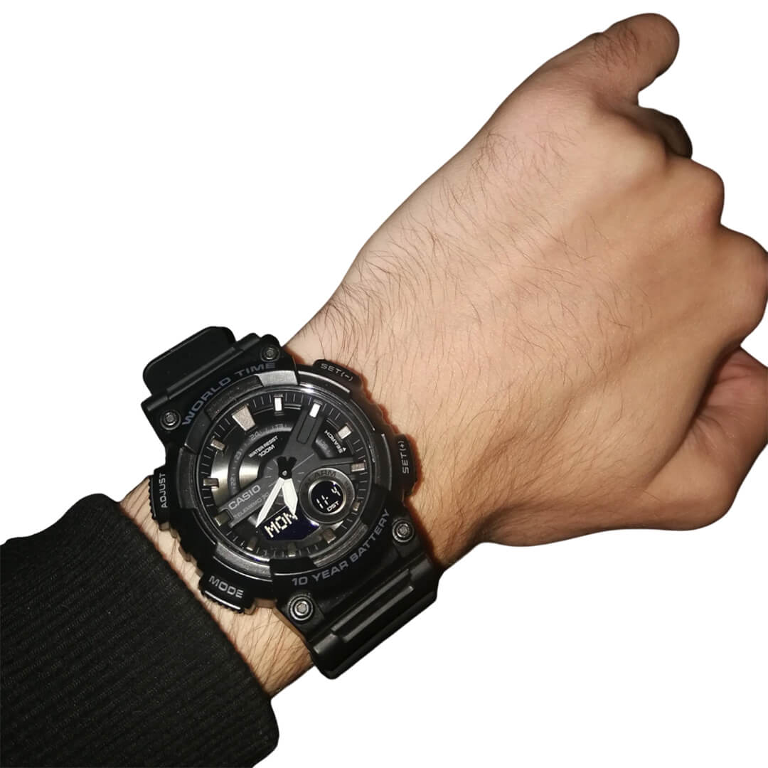 RELOJ CASIO AEQ-110W-1BV HOMBRE RESINA NEGRO - 4