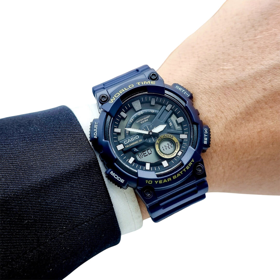 RELOJ CASIO AEQ-110W-2A HOMBRE RESINA AZÚL - 4